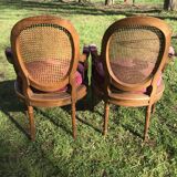 Pair of Louis XVI cannage style armchairs