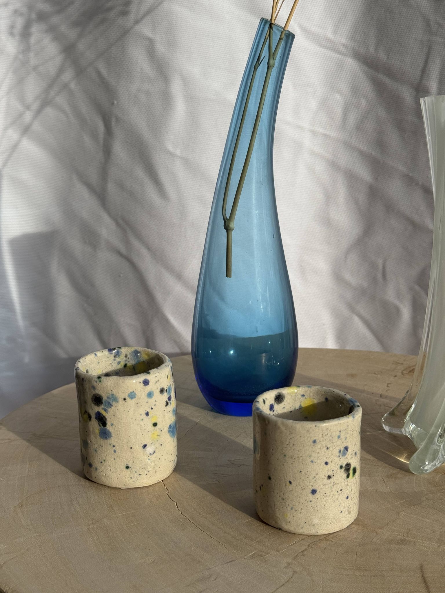 Blue soliflore vase H25 D7