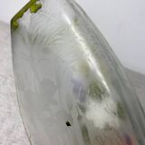 Acid-etched enamel vase with floral decoration