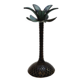 Bougeoir chandelier vintage en fonte en forme de palmier