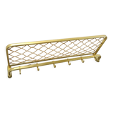 Gold wide wall coat rack with rope vintage