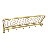 Gold wide wall coat rack with rope vintage