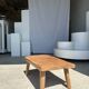 Coffee table in blond teak quadripod