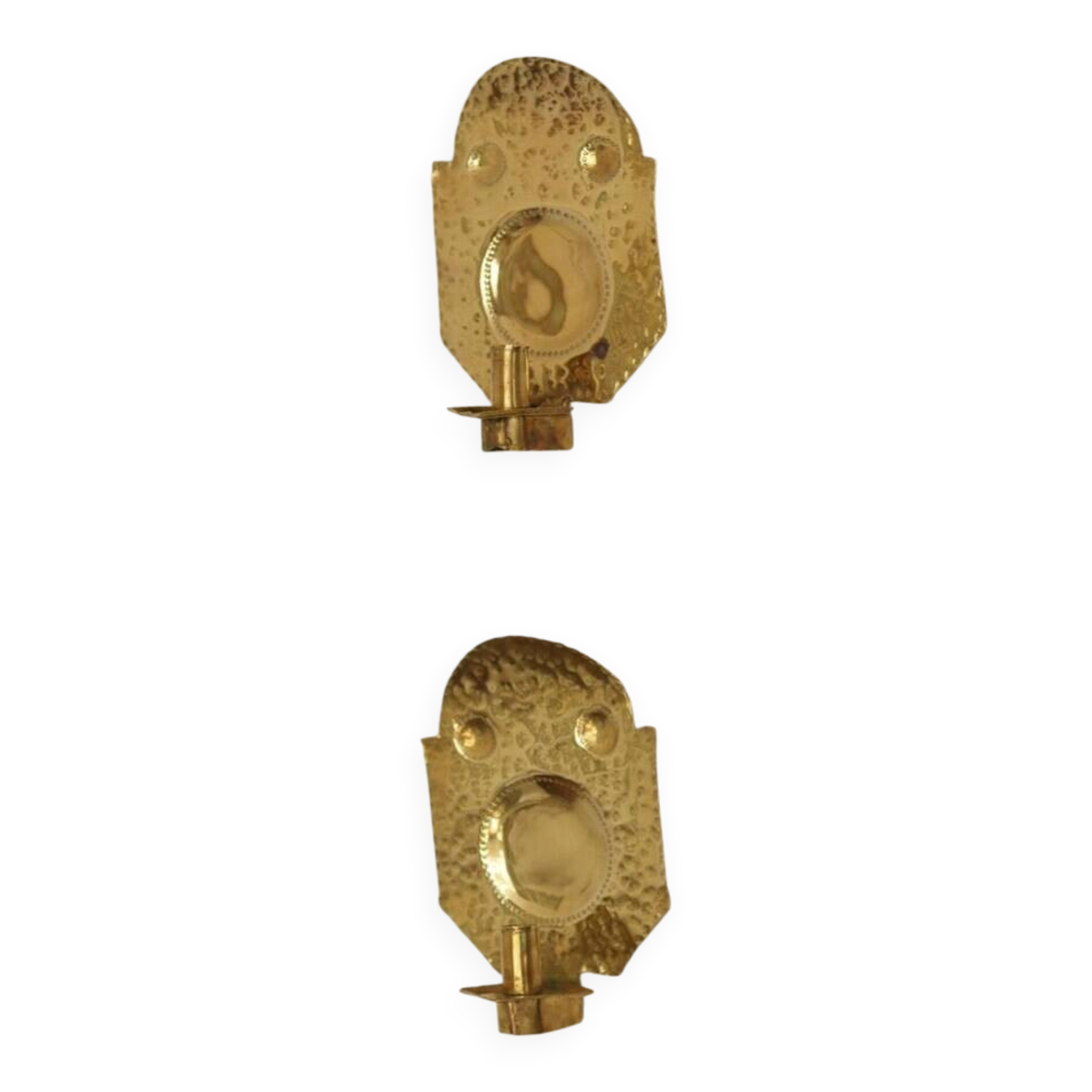 Pair of Swedish Brass Wall Sconces from the Mid-Century