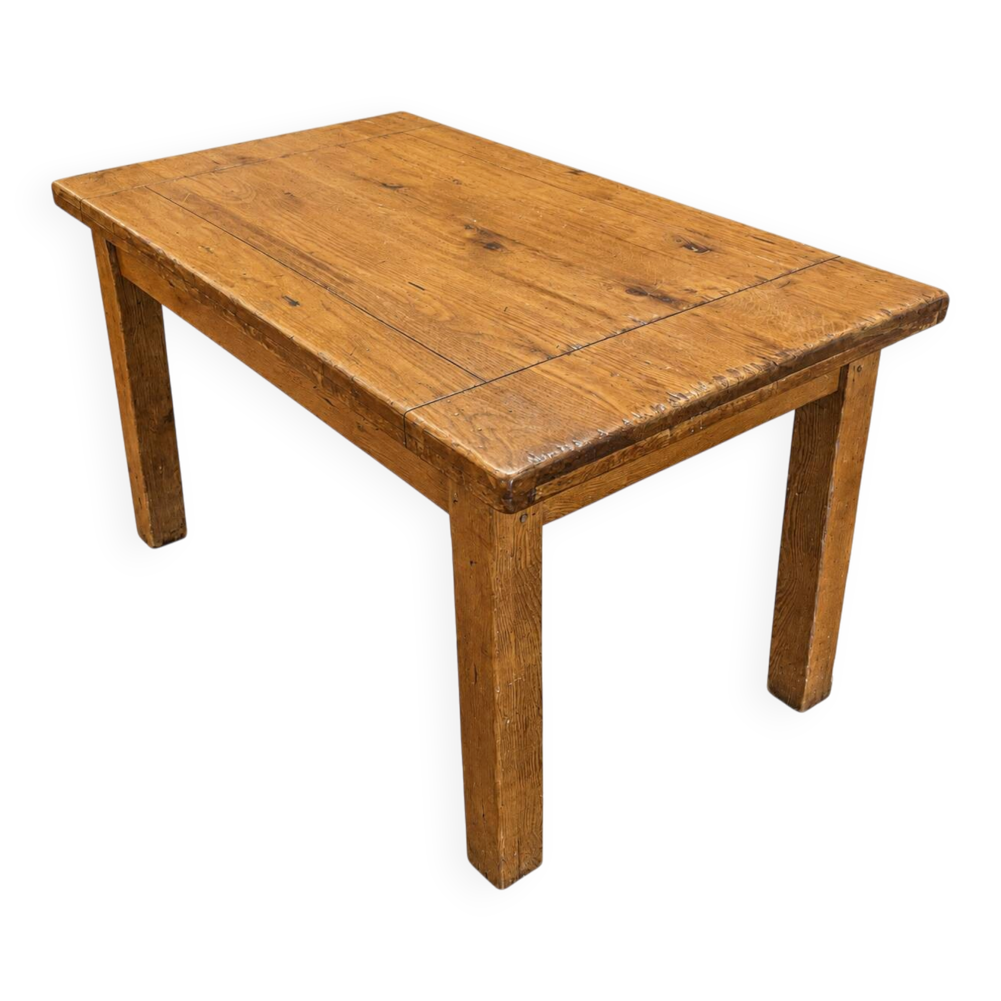 Table de ferme ancienne en chêne massif 120 cm