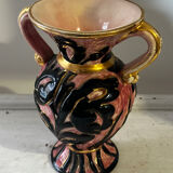 Vase Amphore Vintage Vallauris décor Floral en relief