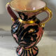 Vase Amphore Vintage Vallauris décor Floral en relief
