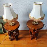 Pair of vintage 1960s brutalist side tables