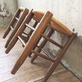 Pair of straw stools