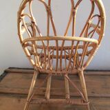 Rattan children's chair, shell shape