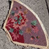 Antique Chinese carpet Art Deco handmade 30cm x 53cm 1920s