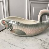 Fish gravy boat in slip digoin sarreguemines 50s