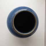 Cobalt blue glazed ceramic vase Signed Monogram NH? - H 21.5cm