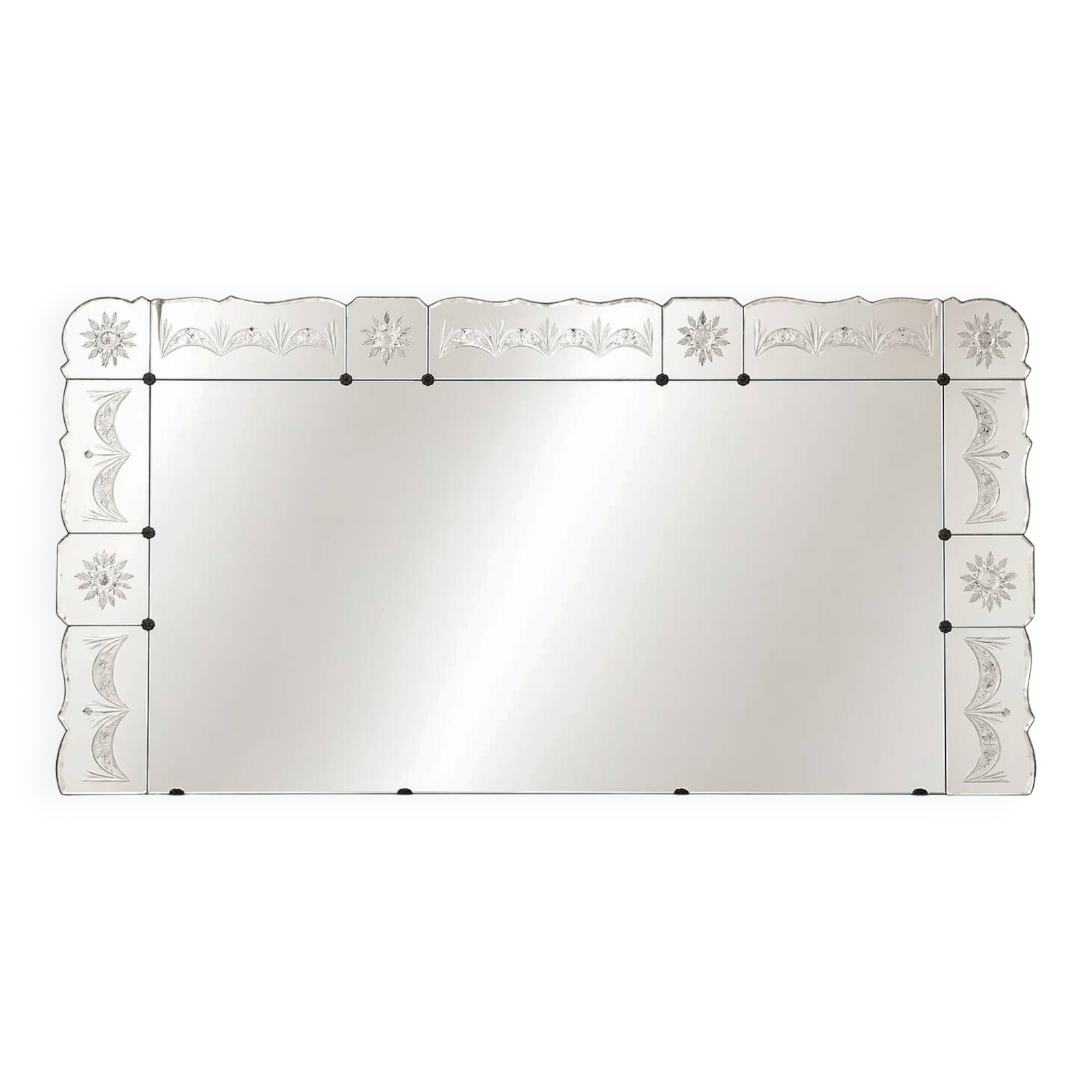 Large antique Art Deco Venetian mirror 203x100