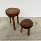 Brutalist Stool Duo with Organic Seating