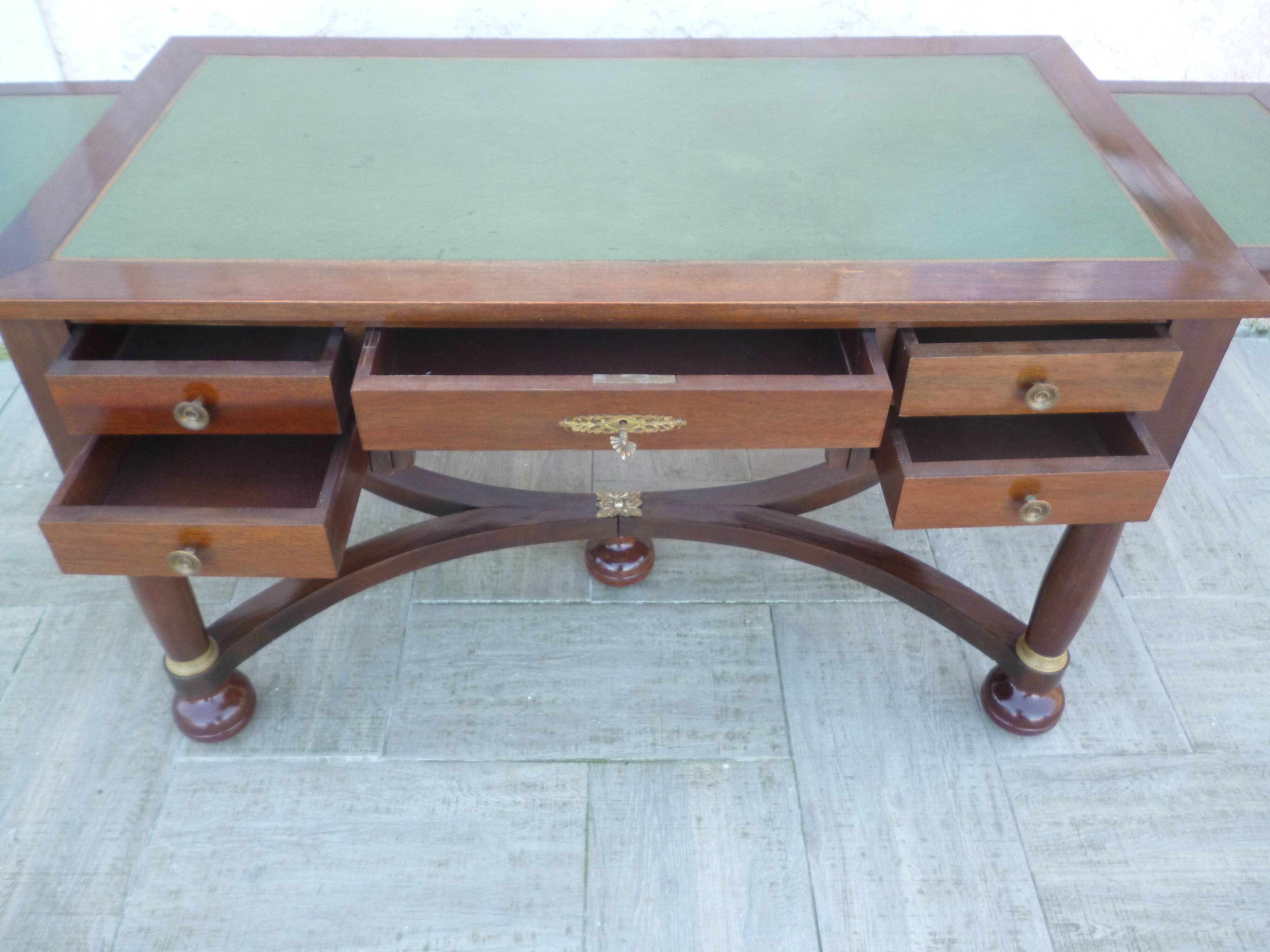 Bureau style empire à tirettes double face