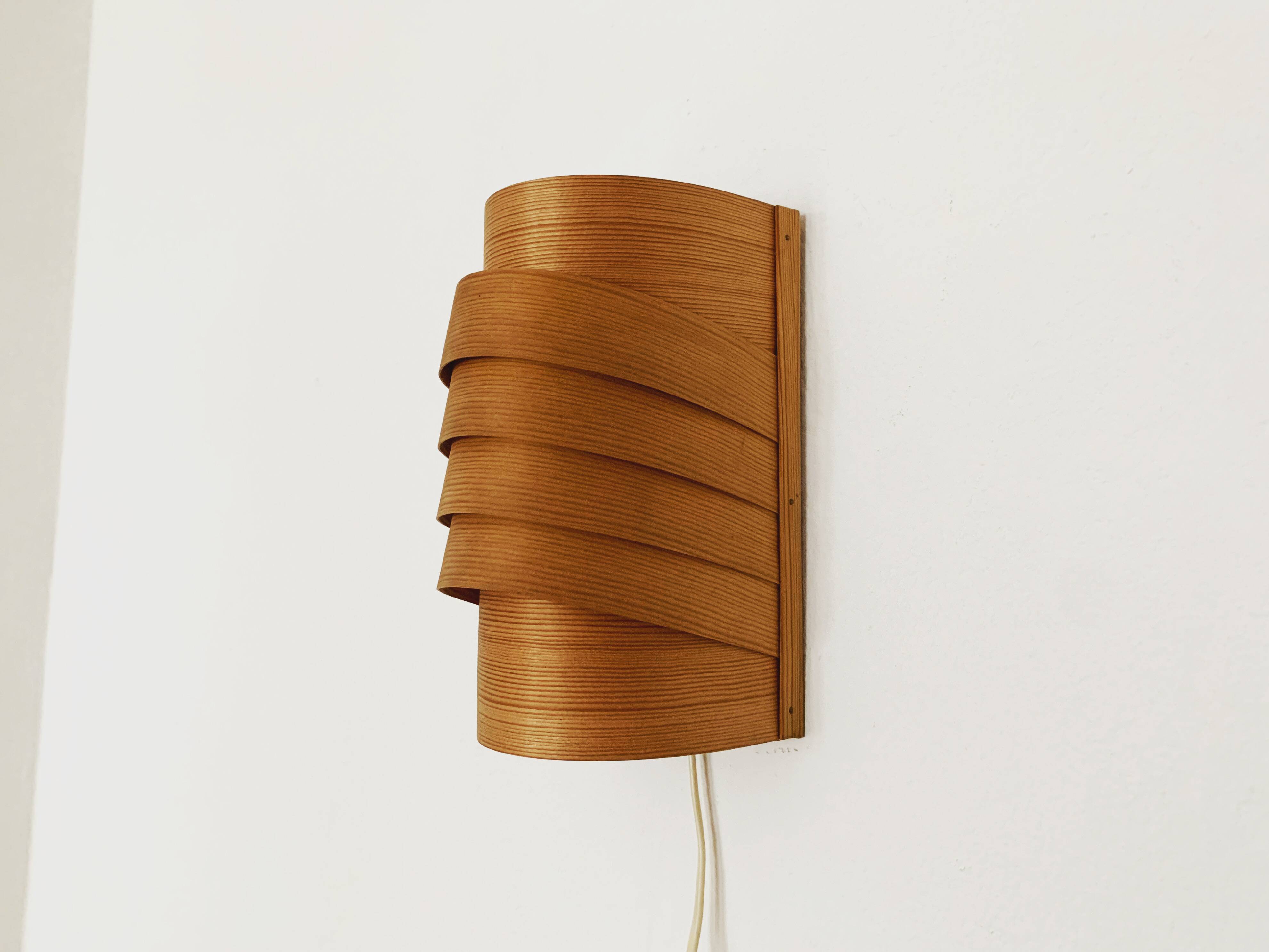 Swedish Wooden Wall Lamp by Hans Agne Jakobsson for Ellysett Markaryd