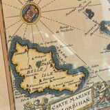 Carte marine océan atlantique vintage, encadrée