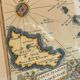 Vintage Atlantic Ocean Marine Map Gold Leaf Frame