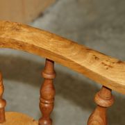 Burr yew wood swivel office chair - Windsor swivel
