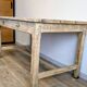 Old farmhouse table in solid cherry wood with drawers, 140 cm.