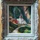 Oil on canvas landscape church of RU Rinaldi 20th century