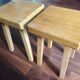 1 set of 2 solid pine stools by Charlotte Perriand, Les Arcs, France.
