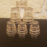 Set of 6 gilded glasses and granitas