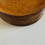Set of 8 Dieulefit glazed earth plates workshop Mourre Milon 1970