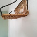 Rattan wall shelf