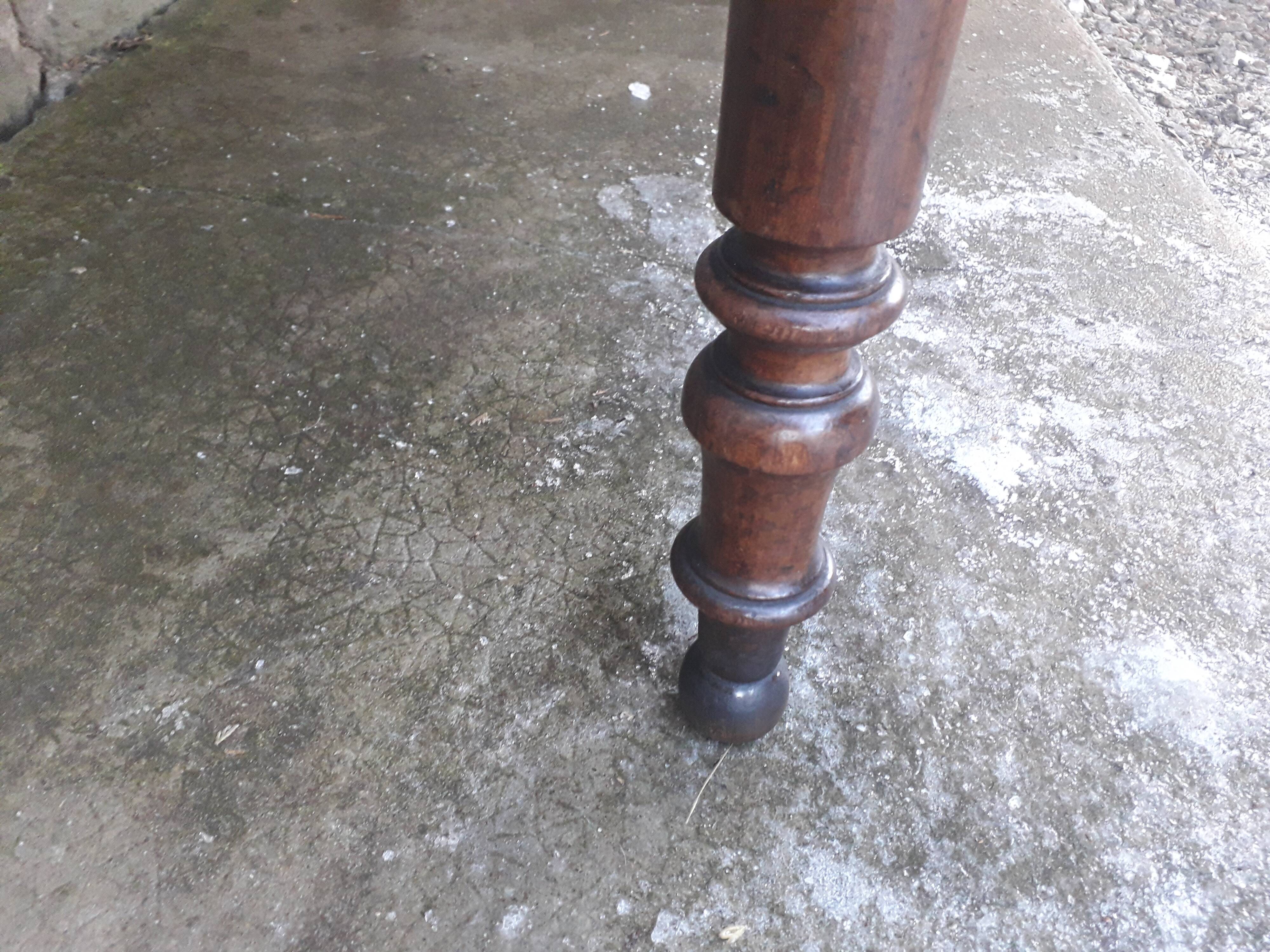 Wooden bistro table, legs turned 125 cm