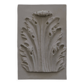 Plaster bas-relief of an acanthus leaf.