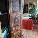 2-door wardrobe with painted patterns on wood