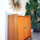 Buffet with fin profile, brass handles and scoubidou, 1950s.