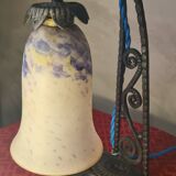 old wrought iron lamp 32x20 pretty tulip original elec ok