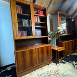 Mid century retro vintage wall unit bookcase danish design by poul hundevad rosewood 1950-1960