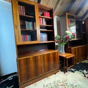 Mid century retro vintage wall unit bookcase danish design by poul hundevad rosewood 1950-1960