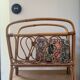 Vintage rattan magazine rack