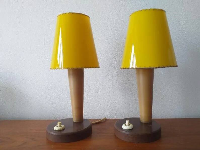 Pair of Rare Midcentury Table Lamps, 1950