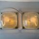 Pair of wall lights or flush mounts in plexiglass by Leola, 1970s, Germany.