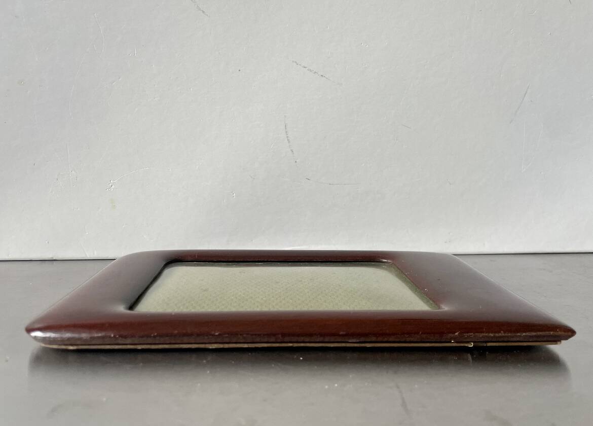 Antique  Art Deco Mahogany Wooden Frame  22.5 cm x 13.5 cm  convex glass