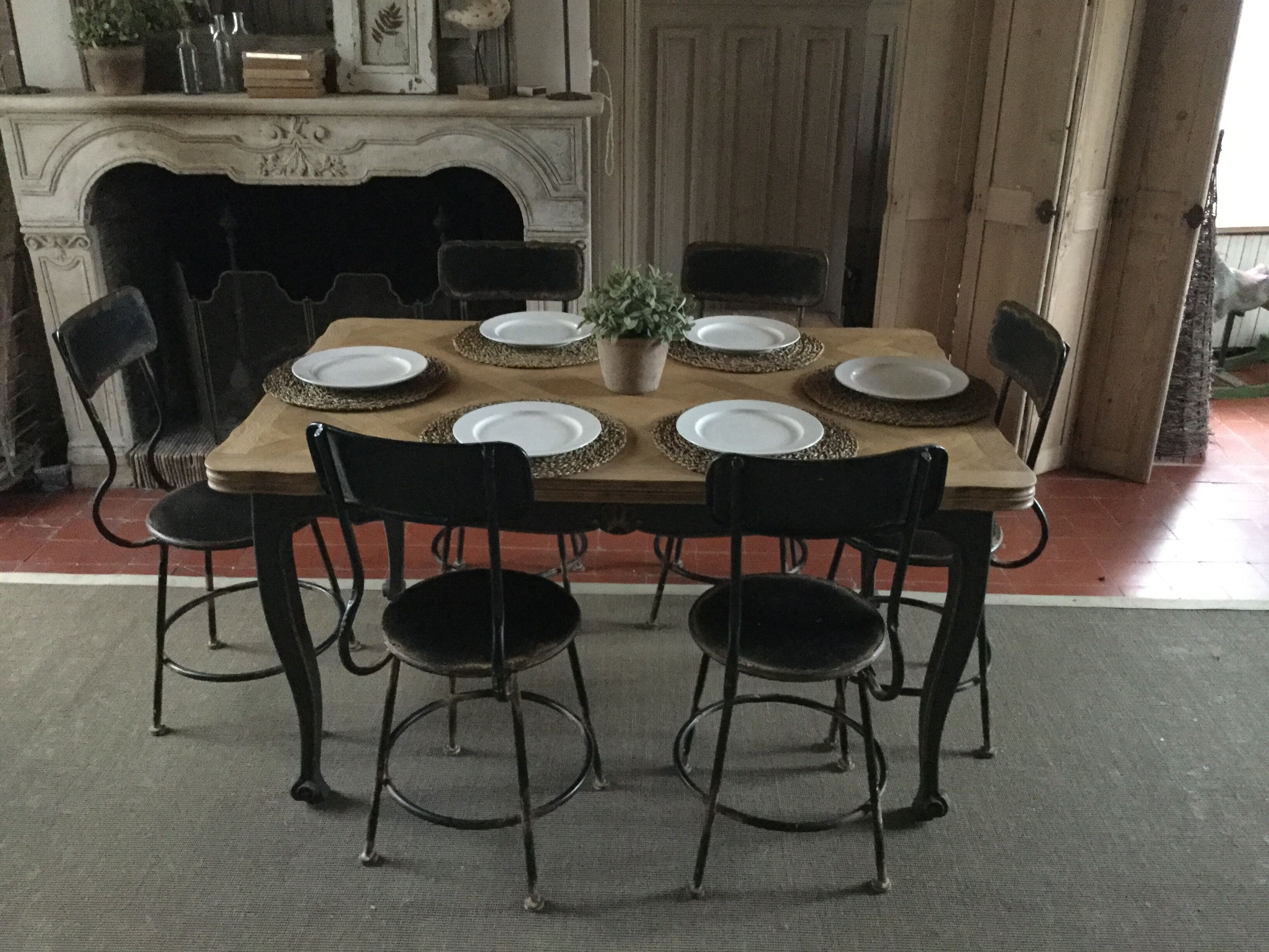 Old dining table with extensions