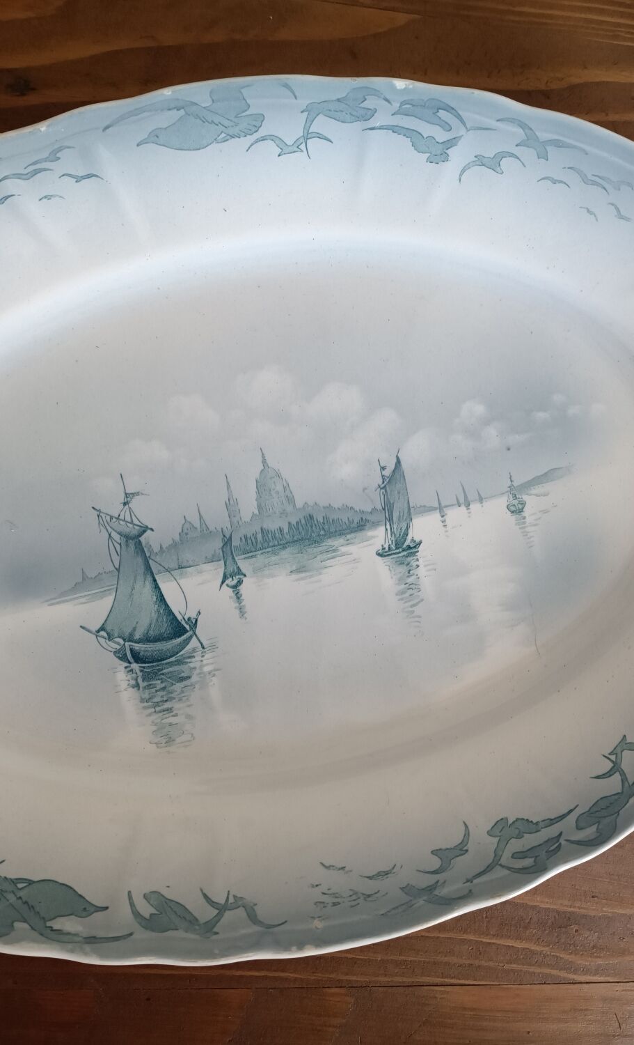 Part of the Saint Amand Dishes service, Sailboat decor