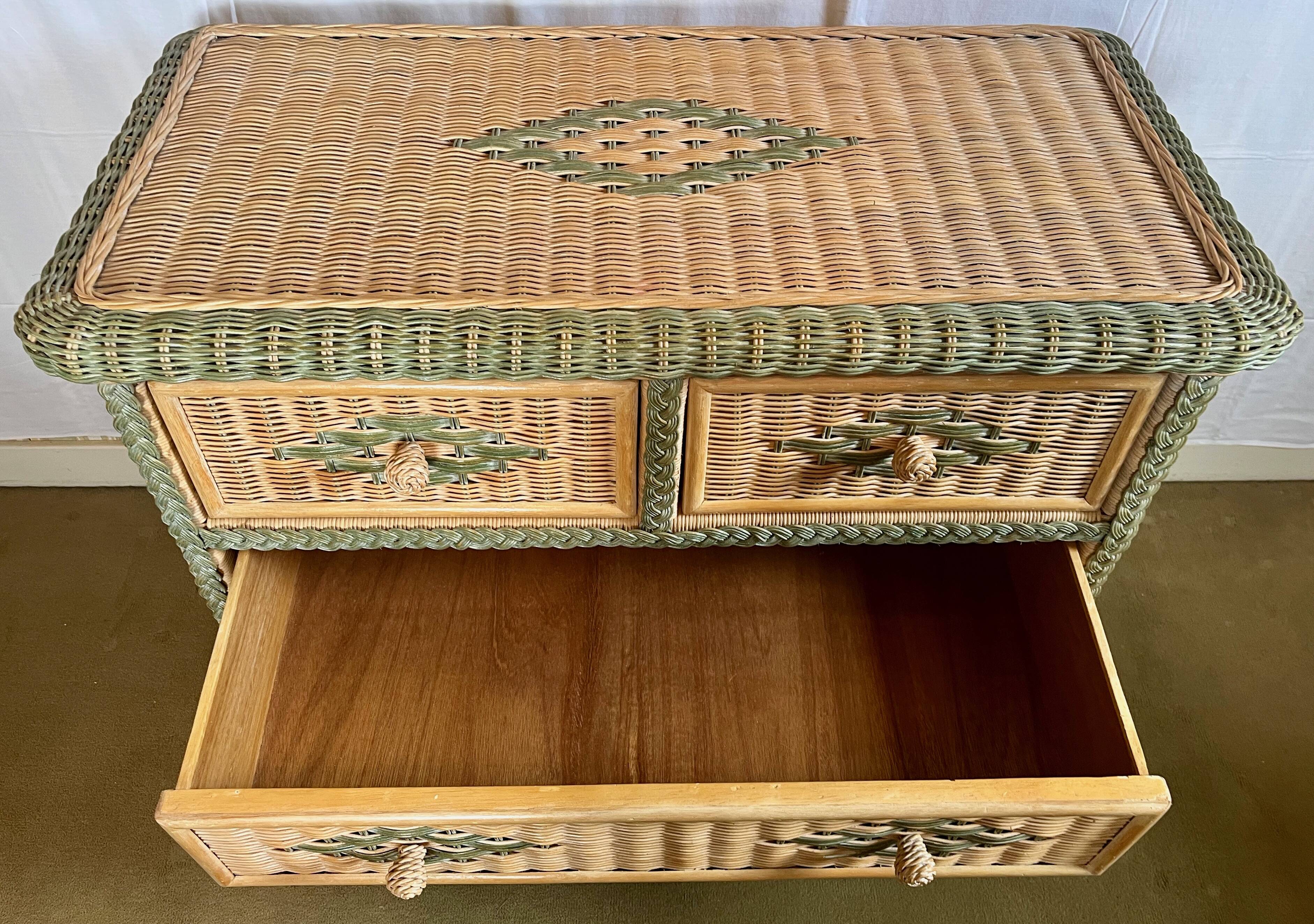 Vintage wicker chest of drawers, 80s/90s.