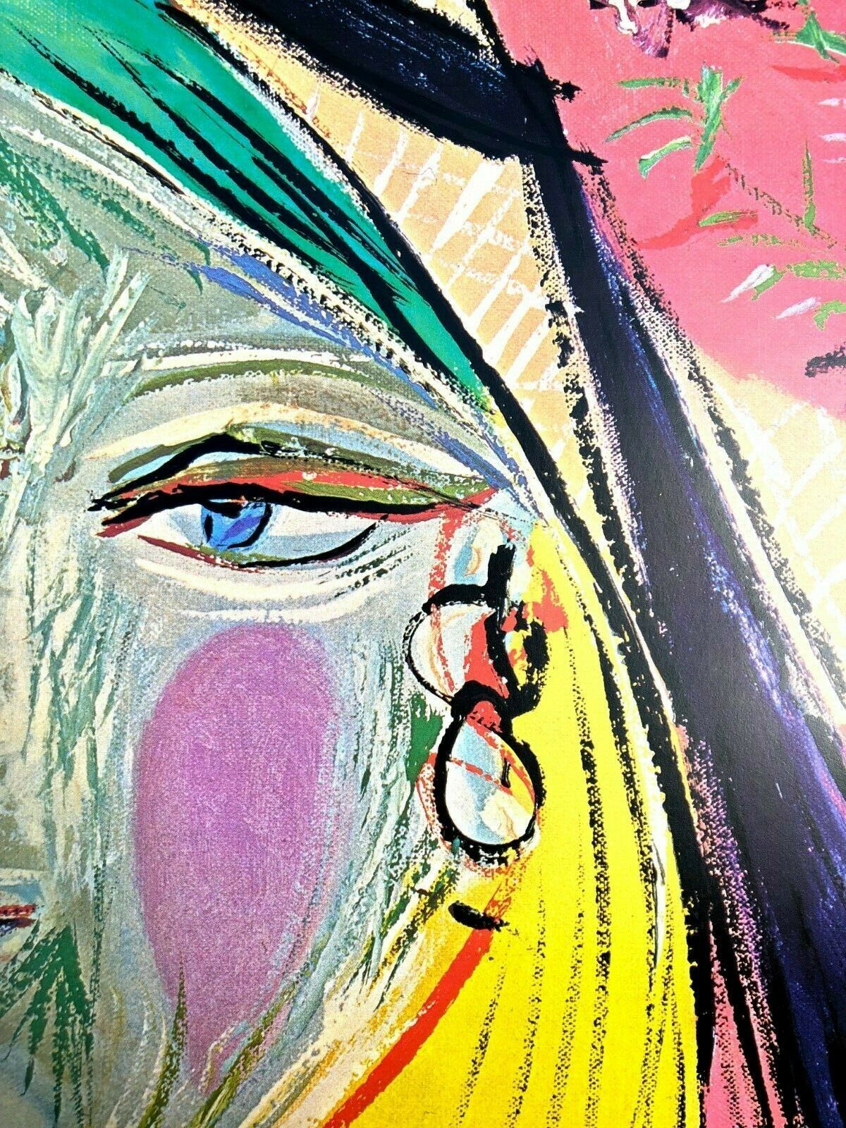 Pablo Picasso 1980 Large Vintage Offset Lithograph From A Painting