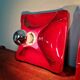 Pair of Space Age wall sconces in red ceramic, 1970.