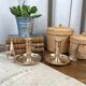 Duo of brass cellar rat candlesticks with extinguisher