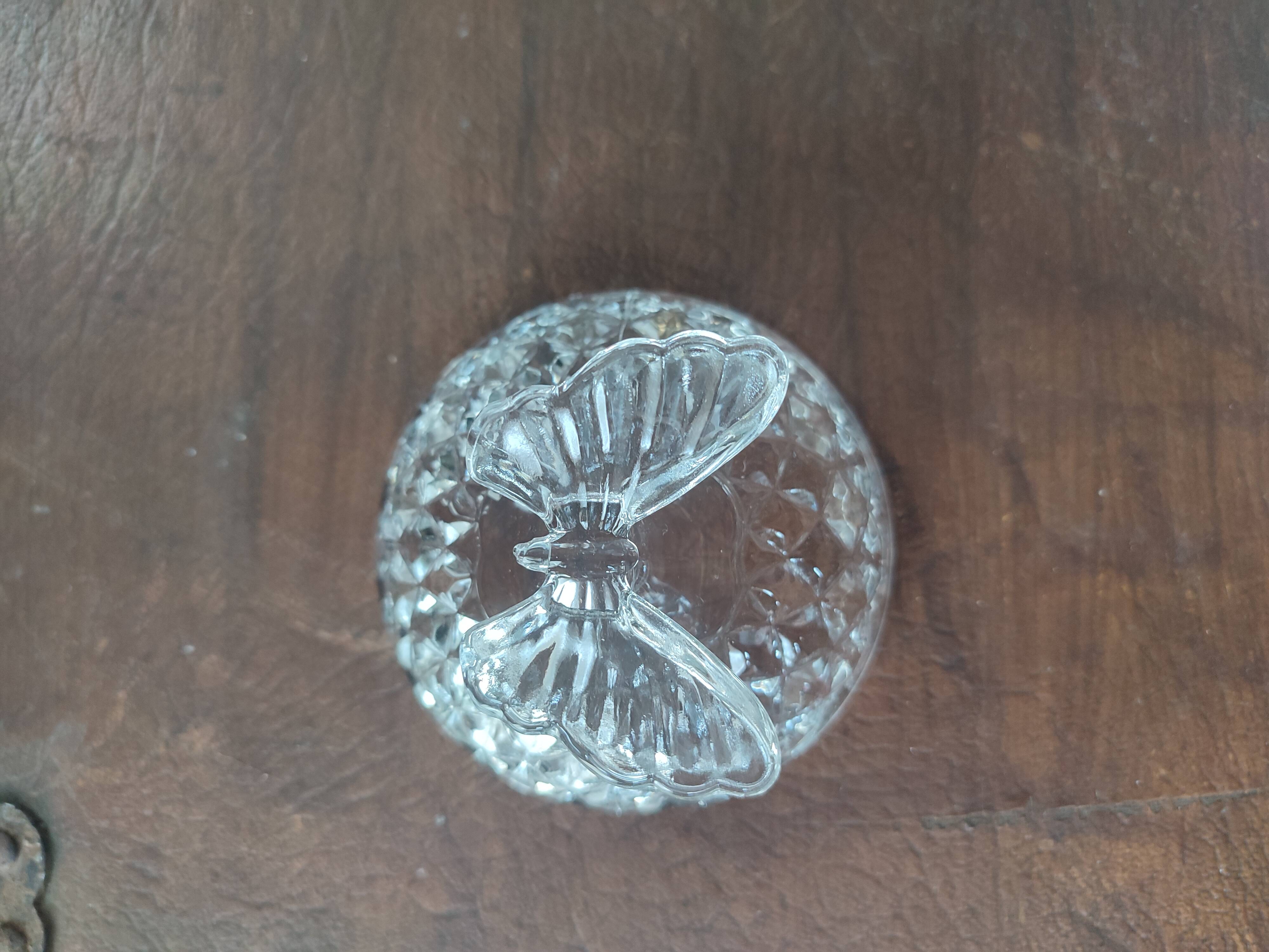 Butterfly crystal glass candy box
