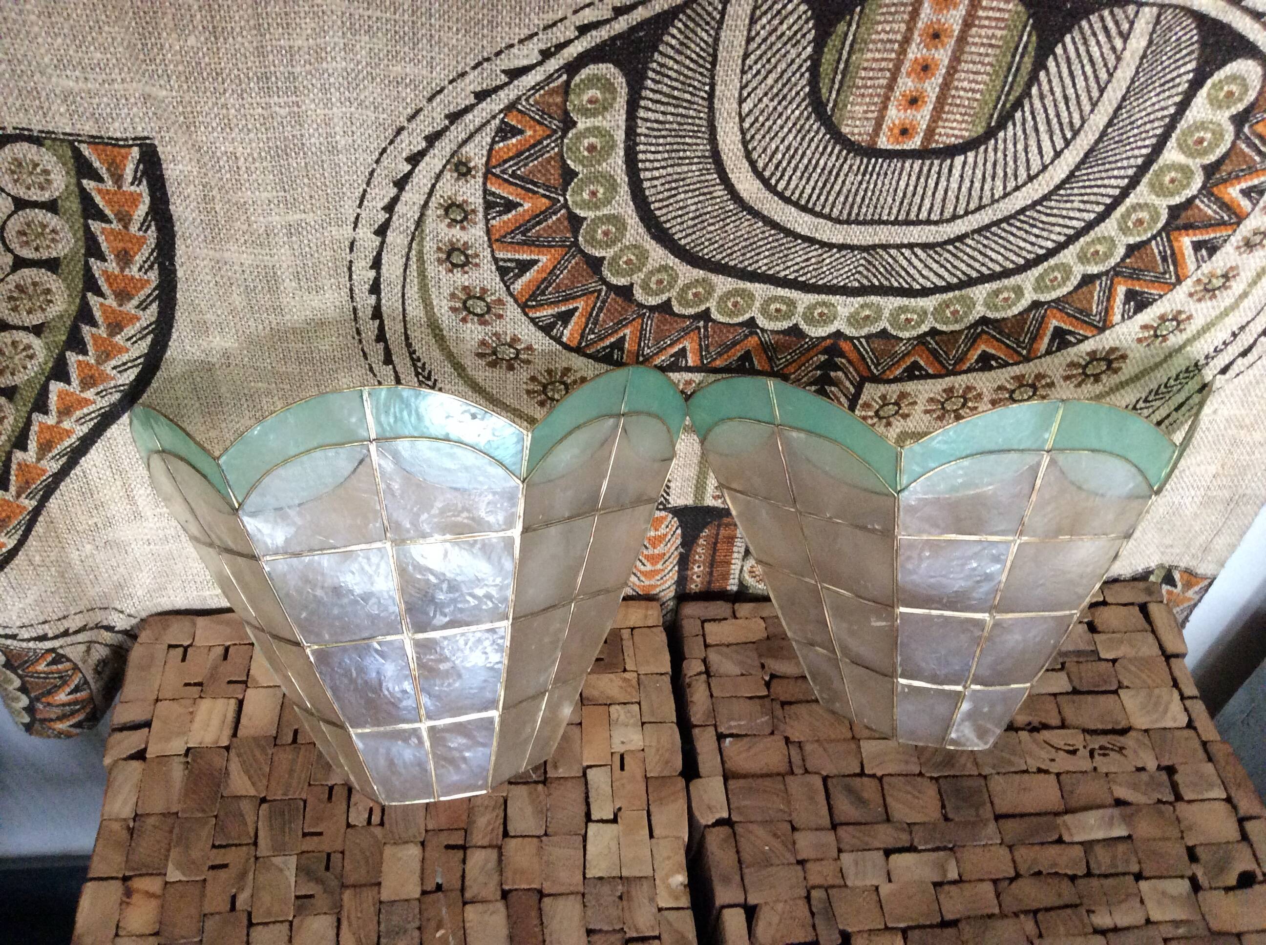 Mother-of-pearl sconces