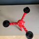 Vintage Scandinavian painted wooden candlestick